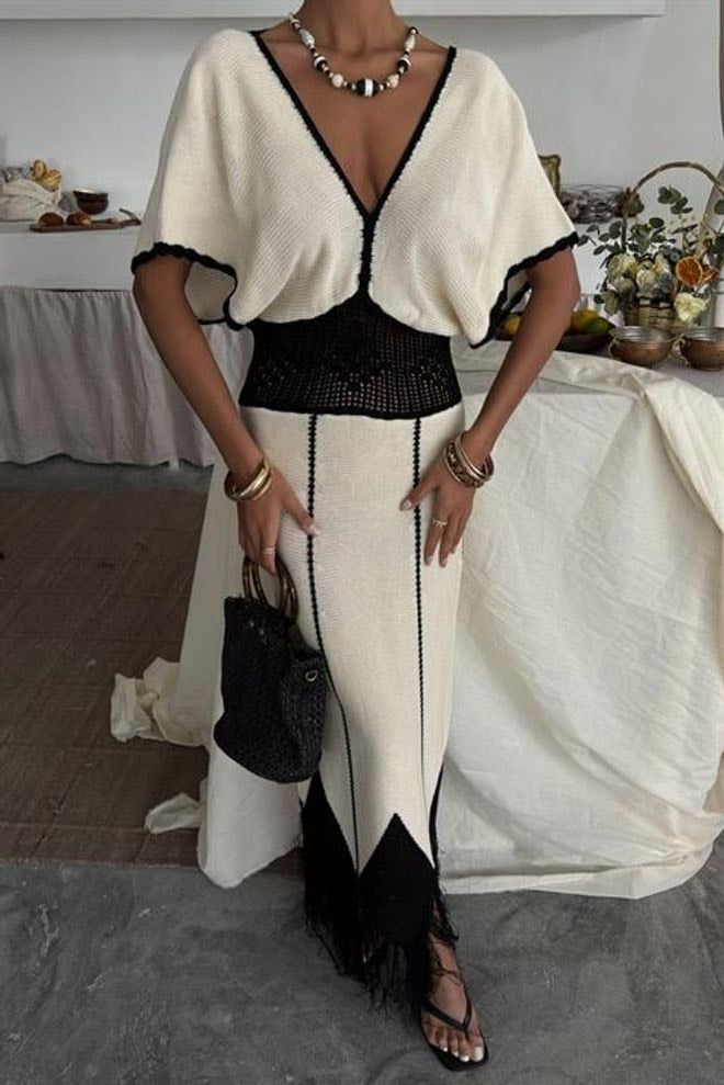 Robe longue en tricot