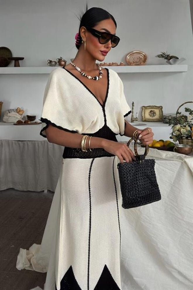 Robe longue en tricot