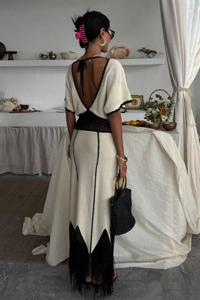 Robe longue en tricot